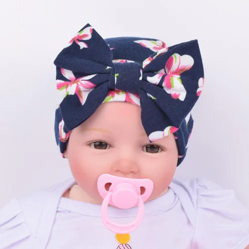 Miniatura 2 de Evelin LEE gorro con flores y moños bonito para niñas recién nacidas