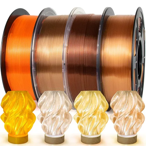 Miniatura 24 de IEMAI Paquete de filamento PETG de 0.069 in, filamento de impresora 3D multicolor translúcido degradado de hasta 23.622 in/s de impresión rápida, 4