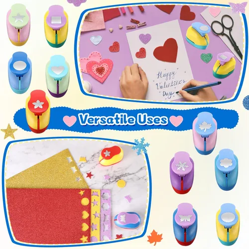 Miniatura 5 de Harloon - 10 piezas de perforadoras para manualidades de papel de 1 pulgada para manualidades, álbumes de recortes, suministros de oficina (clásico)