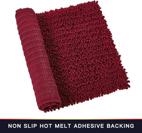 Miniatura 88 de Walensee Alfombra de baño antideslizante (24x17 pulgadas, rosa polvoriento) absorbente de agua, súper suave, lanuda de felpilla, lavable a máquina