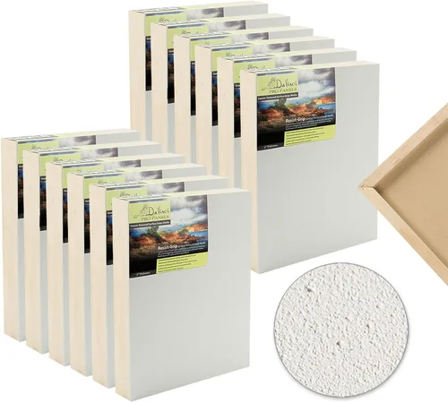 Da Vinci Pro - Tabla de gesso de textura gruesa Resist-Grip, paquete de 12 unidades de 3 x 3 pulgadas, tableros de arte de 2 pulgadas de profundidad