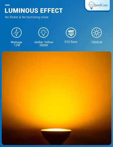 Miniatura 7 de JandCase Luces LED Anti-Insectos para Exteriores, Bombillas de Luz Anti-Insectos Amarillas de 12W para Exteriores, Equivalente a 100 Vatios