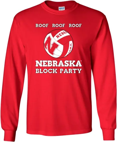 Miniatura 17 de CornBorn Elige tu diseño - Camisetas de manga larga de voleibol de Nebraska Voleibol Script Huskers - Blanco