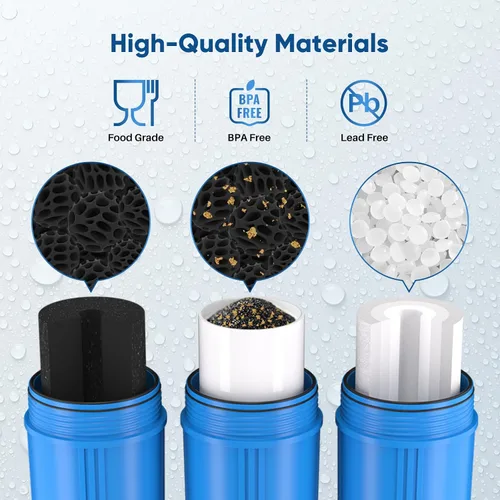 Miniatura 8 de PUREPLUS Kit combinado de cartucho de filtro de agua de 3 etapas para toda la casa de 4.5 x 20 pulgadas con sedimento, KDF y carbón activado