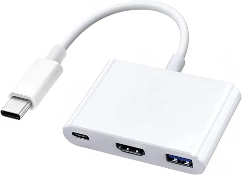 Apple - Adaptador multipuerto USB C a HDMI para iPhone 15/16/17, MacBook Pro Air iPad Pro, certificado MFi tipo C, concentrador AV digital tipo C