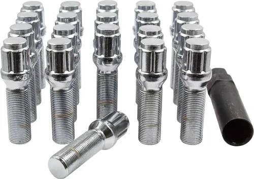 Miniatura 10 de Wheel Accessories Parts 20 piezas M15 x 1.25 15 x 1.25 rosca Bellota para asiento de asiento de bellota, acabado negro, longitud del vástago