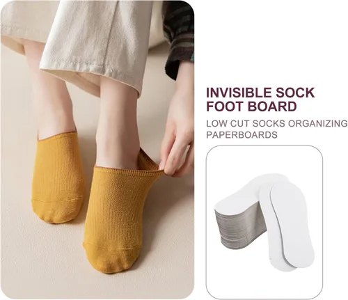Miniatura 5 de EXCEART 100 piezas de insertos de cartón, bloqueadores de formularios, de papel, de corte bajo, organizadores de calcetines con forma de calcetín
