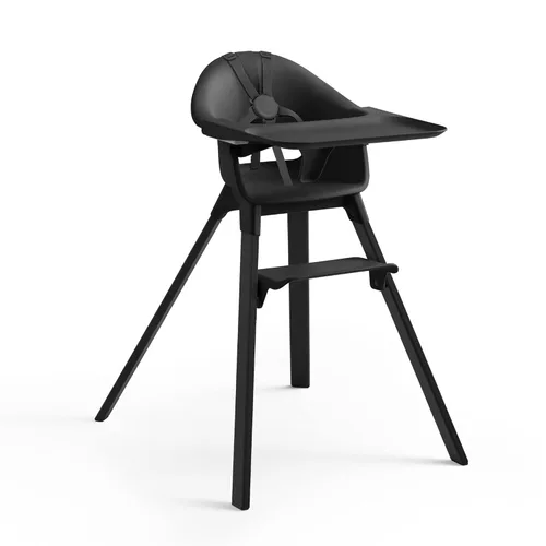 Miniatura 11 de Stokke Clikk Silla Alta, Negro/Marrón Cálido - Silla Alta Todo en Uno con Bandeja + Arnés - Ligera, Duradera y Apta para Viajes - Ergonómica