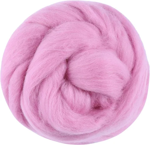 Miniatura 45 de 3.53 oz lana Roving, suministros de fieltro de lana, lana pura, hilo grueso, hilado de lana giratoria para fieltro de aguja, fieltro húmedo, Blanco