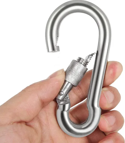 Miniatura 7 de Clips de mosquetón de bloqueo, gancho de resorte de acero inoxidable, mosquetón de bloqueo resistente, 304 de acero inoxidable de alta calidad