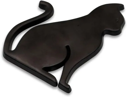 Juren Adhesivo de metal 3D para automóvil, diseño de gato, emblema para automóvil, universal, motocicleta, bicicleta, decoración de automóvil Negro