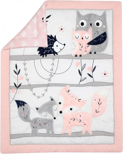 Miniatura 3 de Lambs & Ivy Forever Friends - Juego de ropa de cama de 4 piezas, color azul, rosa