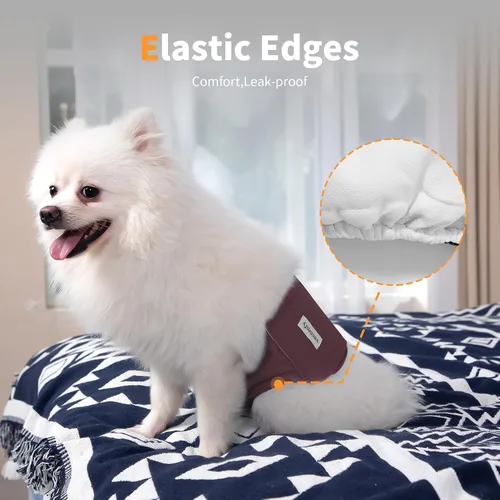 Miniatura 7 de Vecomfy Bandas para el vientre para perros machos (paquete de 5), Envoltura premium lavable reutilizable para vientre de perro mediano a prueba