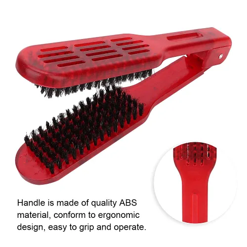 Miniatura 2 de Sh de doble cara, herramienta de peine para enderezar el cabello, herramientas en forma de V para peluquería casera [rojo]