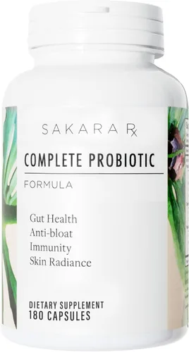 SAKARA Probiótico completo - Prebióticos y probióticos para mujeres Suplementos de salud digestiva, apoya la hinchazón, el sistema inmunológico y la