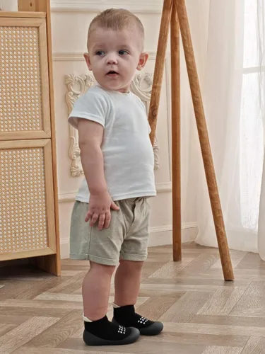 Miniatura 2 de Hstyle Zapatos de calcetín para bebé, zapatos para caminar, antideslizantes, suela de goma suave, para bebés, niños y niñas