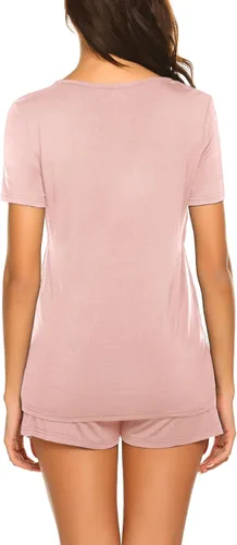 Miniatura 5 de Ekouaer - Conjunto de pijama de maternidad para el hospital o el hogar, con camiseta para lactancia y pantalón corto ajustable para el embarazo