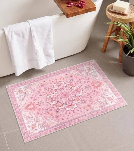 Miniatura 11 de Seavish Alfombra de baño bohemia, vintage, envejecida, absorbente, pequeña, antideslizante, lavable, para fregadero, ducha, tocador, suave, cómoda