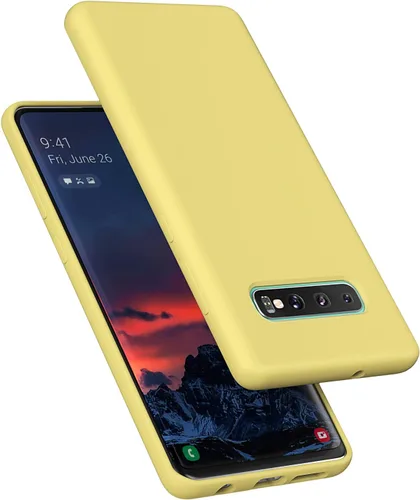 Miniatura 15 de Funda diseñada para Galaxy S10 Plus de 6.4 pulgadas, S10+ de gel de silicona líquida a prueba de golpes, funda de forro de tela de microfibra suave