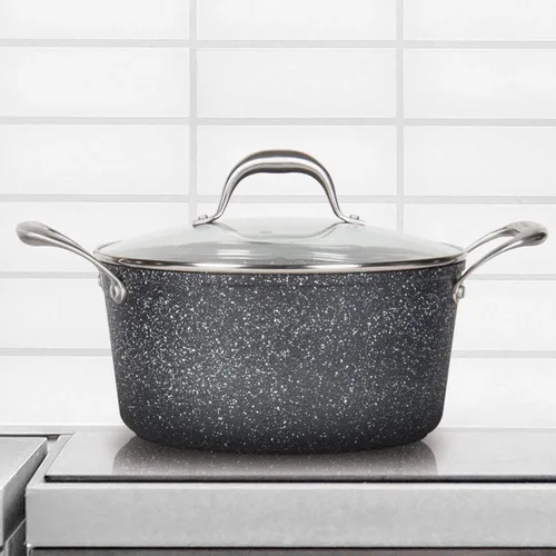 Miniatura 2 de MasterPan Sartén de aluminio fundido ultra antiadherente, 9.5 pulgadas, serie Granite