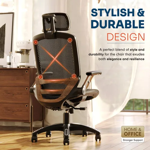 Miniatura 7 de GABRYLLY Silla de Oficina Ergonómica, Silla de Escritorio de Respaldo Alto para el Hogar con Reposacabezas, Brazos Abatibles, Bloqueo de Inclinación