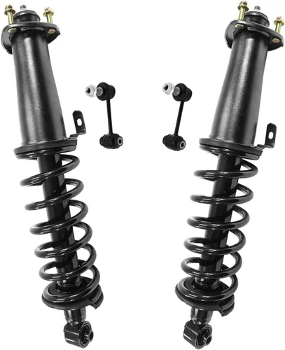 Miniatura 20 de Detroit Axle - Kit de puntales delanteros 2WD para Ford F-150 2005-2008 Lincoln Mark LT 2005-2008, 2 puntales con muelle helicoidal, 2 enlaces
