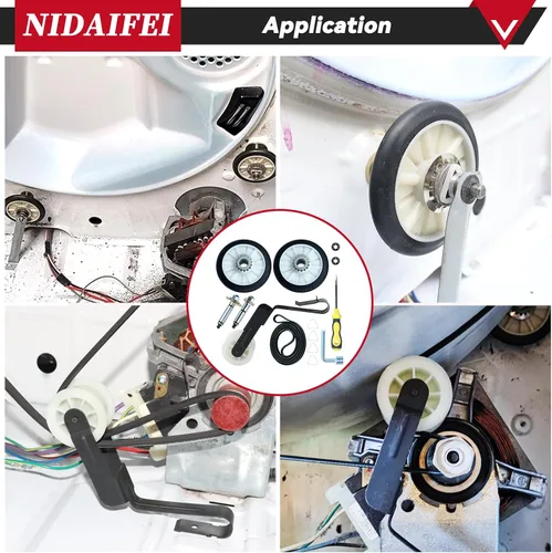 Miniatura 8 de [Actualizado] Kit de reparación de secadora 4392065 con kit de rodillo de tambor 349241T 691366 polea tensora 341241 correa de secadora WPW10359269