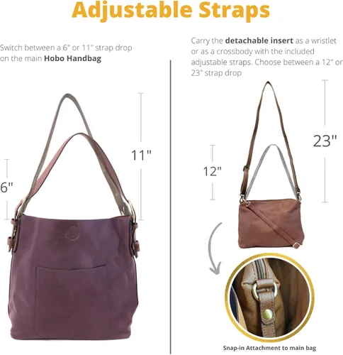Miniatura 4 de Joy Susan - Bolsa clásica 2 en 1 para mujer, estilo hobo