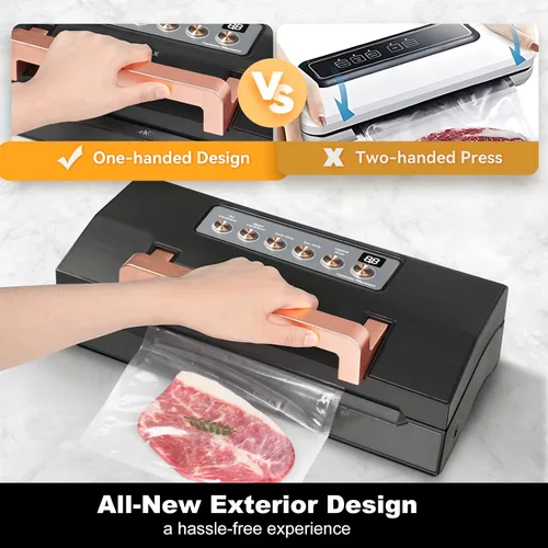 Miniatura 5 de Máquina selladora al vacío de alimentos de precisión 5.0, Máquina selladora al vacío completamente automática comercial, potente sistema de sellado