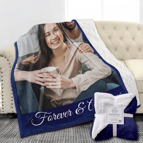 Miniatura 9 de Manta de fotos personalizada de forro polar, suave, cálida, mullida, regalos personalizados para parejas, novio, novia, manta con fotos 4 fotos