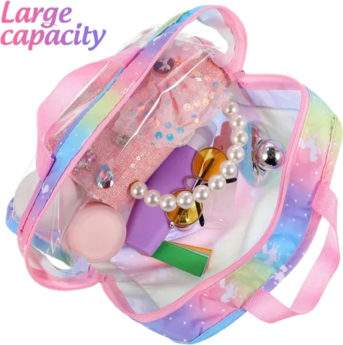 Miniatura 5 de Almacenamiento de ropa para muñecas, 2 piezas, bolsa de viaje para niños, organizador de ropa de muñeca de tela de dibujos animados