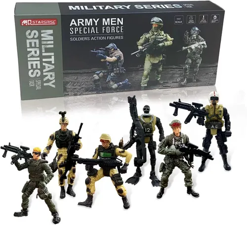 Miniatura 8 de Figuras de acción de soldados, juguetes de soldados para niños de 4 a 7 años, juego de soldados de juguete de acción con armas, juego de soldados