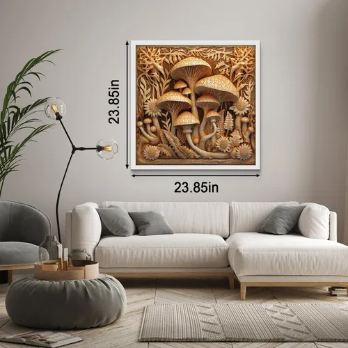 Miniatura 5 de Rompecabezas vintage de hongos para adultos de 1000 piezas, rompecabezas de arte de plantas de hongos de naturaleza imposible, desafiante