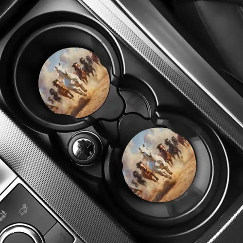 Miniatura 10 de AFPANQZ 250 Years Print Car Coasters for Cup Holders Absorbent Car Accessories 2.8" Car Cup Holder for Women 2 Pack