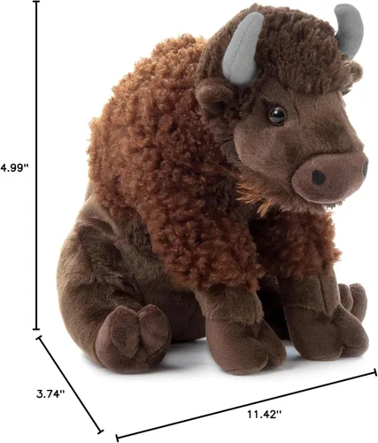 Miniatura 11 de The Petting Zoo - Peluche de bisonte, regalos para niños, animales del zoológico salvaje, colección Wild Onez, juguete de peluche de bisonte sentado