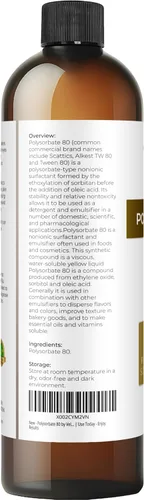 Miniatura 3 de Polysorbate 80 de velona - 8 onzas líquidas Solubilizante, grado alimenticio y cosmético Todo natural para cocinar, cuidado de la piel y bombas