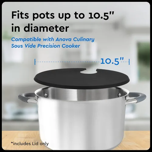 Miniatura 2 de IMPRESA Sous Vide - Tapa de silicona para ollas de hasta 10.5 pulgadas, color negro, control de temperatura de precisión compatible con olla