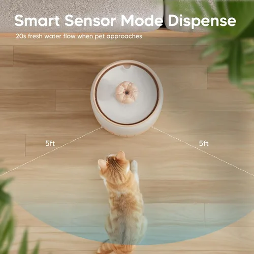 Miniatura 7 de WOPET Fuente de agua inalámbrica para gatos, dispensador automático de agua de cerámica para gatos, fuente de agua inalámbrica para perros