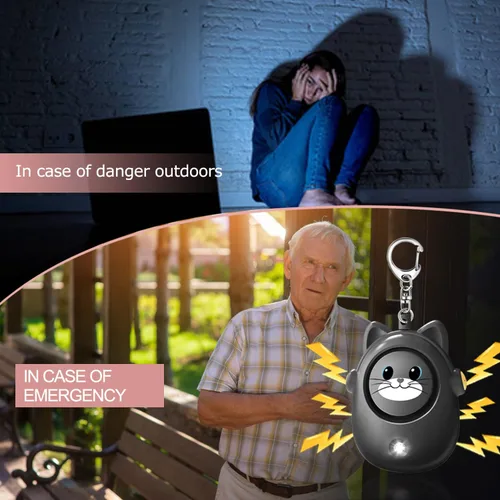 Miniatura 6 de Alarma de seguridad personal para mujeres, sirena fuerte, llavero de sirena de 130 dB en una variedad de colores, bonito dispositivo de seguridad