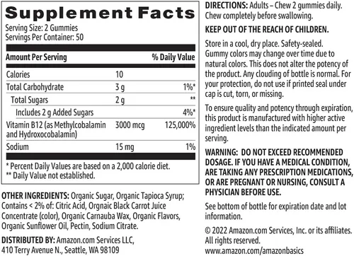 Miniatura 5 de Marca de Amazon - Solimo - Gomitas con vitamina B12 3000 mcg