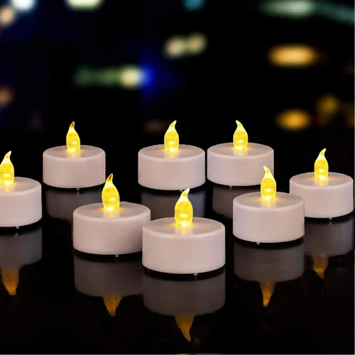Miniatura 13 de Nancia - Velas LED de té, paquete de 50 velas sin llama, realistas y brillantes, parpadeantes, de larga duración, 200 horas para celebración