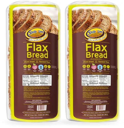 Miniatura 6 de Shibolim Pan de semillas de lino (1 libra) bajo en carbohidratos, cero carbohidratos netos por porción, apto para dieta cetogénica, rico en fibra