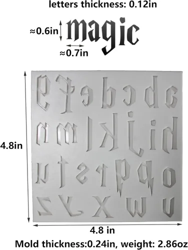 Miniatura 3 de Juego de moldes de silicona de 3 piezas para letras y números en forma de rayos mágicos - Ideal para pasteles de fondant, chocolate, manualidades