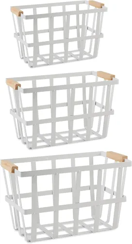 Miniatura 9 de DII Urban - Cesta de metal contemporánea, galvanizado, juego de cestas, 3 piezas