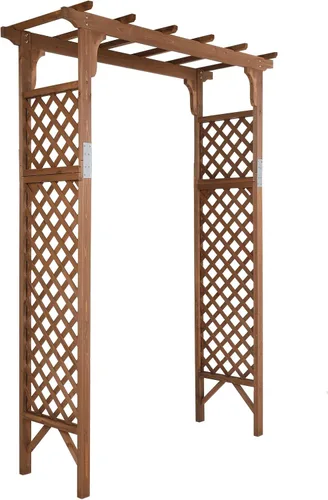 Outvita - Arco de jardín de madera de 7 pies, arco de abeto, arco decorativo de soporte para enredaderas de rosas trepadoras, enrejado para Marrón