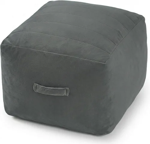 Miniatura 21 de MeMoreCool Puf Otomano Cuadrado Relleno Reposapiés, Puf de Suelo Reposapiés con Relleno de Trozos de Espuma, Otomano Relleno Suave Reposapiés