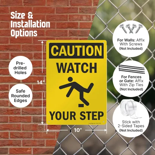 Miniatura 3 de Signo de seguridad SmartSign, leyenda "Caution: Watch Your Step", negro sobre amarillo, Negro y amarillo, 1