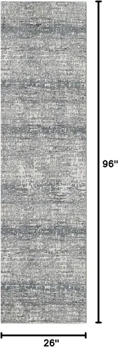 Miniatura 2 de Abani Rugs - Alfombra rectangular moderna con estampado de píxeles envejecidos de 2 pies 2 pulgadas x 8 pies, colección Vista, alfombra decorativa