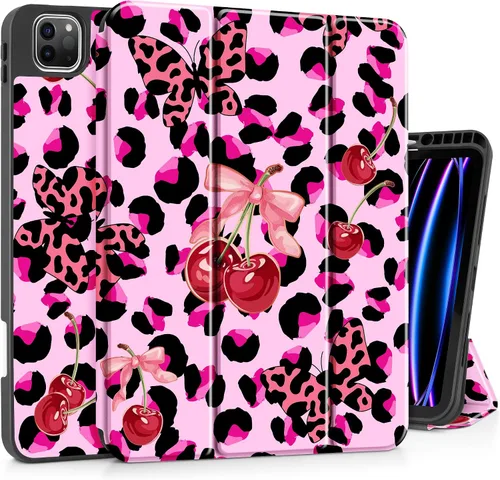 Miniatura 8 de Funda Tuiklol para iPad Pro de 12.9 pulgadas 2022 2021 2020 2018 6th / 5th / 4th / 3rd Gen Built in Pencil Holder Protective Stand Back Cover with