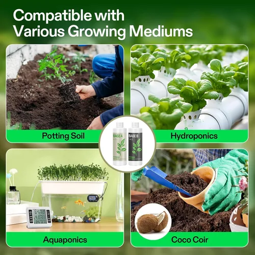 Miniatura 5 de VIVOSUN Paquete de Nutrientes Líquidos Base A & B, Fertilizante Hidropónico para Crecimiento Grande, Apoya Etapas Vegetativas y de Floración